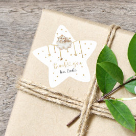 黄金魅力的星型フクロウ赤ちゃんシャワー 星シール