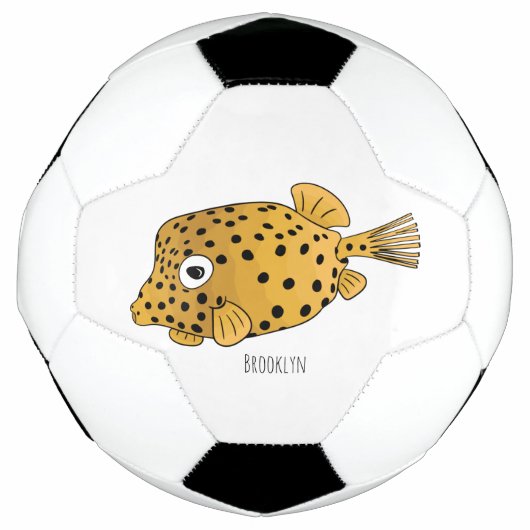 黄金魚の漫画イラストレーション サッカーボール (正面)