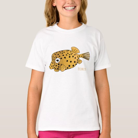 黄金魚の漫画イラストレーション Tシャツ (正面)