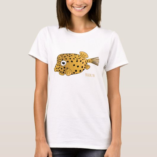 黄金魚の漫画イラストレーション Tシャツ (正面)