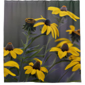 黄金鮮やか色、黒目スーザン、フローラ シャワーカーテン (正面)