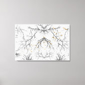 黄金鳥の黒い枝と木 キャンバスプリント (正面)