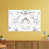 黄金鳥の黒い枝と木 キャンバスプリント (インサイチュ (リビング))