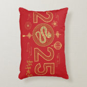 黄金2025中国の年吉祥如意蛇の年 アクセントクッション (正面(垂直))