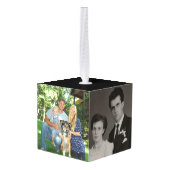 黄金50周年記念写真コラージュ記念 キューブオーナメント (裏面アングル)