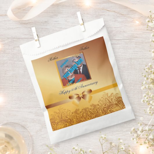 黄金50周年記念結婚写真テンプレート フェイバーバッグ (クリップ留めされた状態)