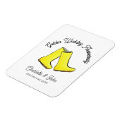 黄金50周年記念結婚黄色のウェルリーブーツ マグネット (左側)