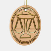 黄銅および銅の天秤座 セラミックオーナメント (右)