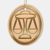 黄銅および銅の天秤座 セラミックオーナメント (左)