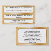 -黄銅金属板およびリベット 名刺 (正面/裏面)