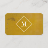 黄錆メタリックテクスチャモノグラムイニシャル 名刺 (正面)