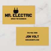 黄電気工事士電気会社 名刺 (正面/裏面)