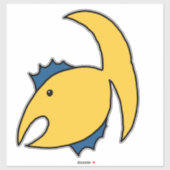 黄青お洒落魚 シール (シート)