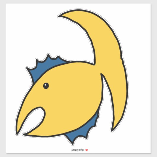 黄青お洒落魚 シール (シート)