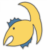 黄青お洒落魚 シール (正面)