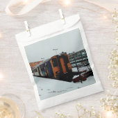 黄青の列車 フェイバーバッグ (クリップ留めされた状態)