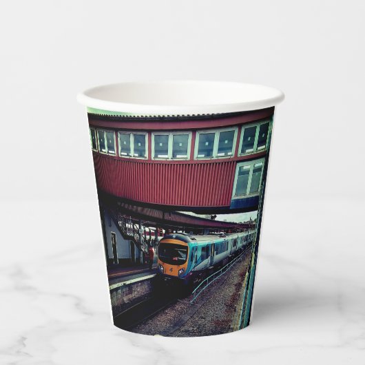 黄青の列車 紙コップ (正面)