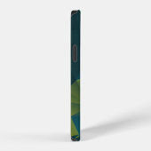 黄青の抽象芸術角錐パターン iPhoneケース (右側面)