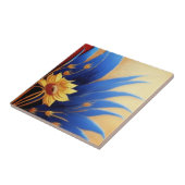 黄青の花セラミックタイル タイル (側面)
