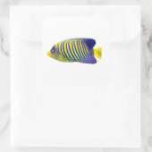 黄青ストライプ熱帯魚 スクエアシール (バッグ)