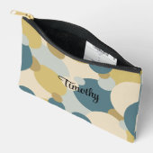 黄青パーソナライズされた分子化粧品バッグ アクセサリーポーチ (見開き)