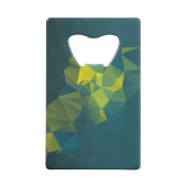 黄青色の抽象芸術幾何角錐パターン クレジットカード栓抜き (裏面)