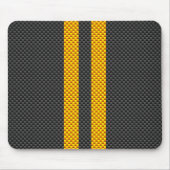 黄鮮やかレースストライプスタイル炭素繊維 マウスパッド (正面)