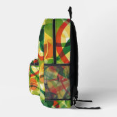 黄鮮やか緑抽象芸術アーモダントスタイル プリントバックパック (右)