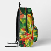 黄鮮やか緑抽象芸術アーモダントスタイル プリントバックパック (左)