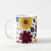 黄鮮やか色とブルゴーニュフローラ コーヒーマグカップ (左)