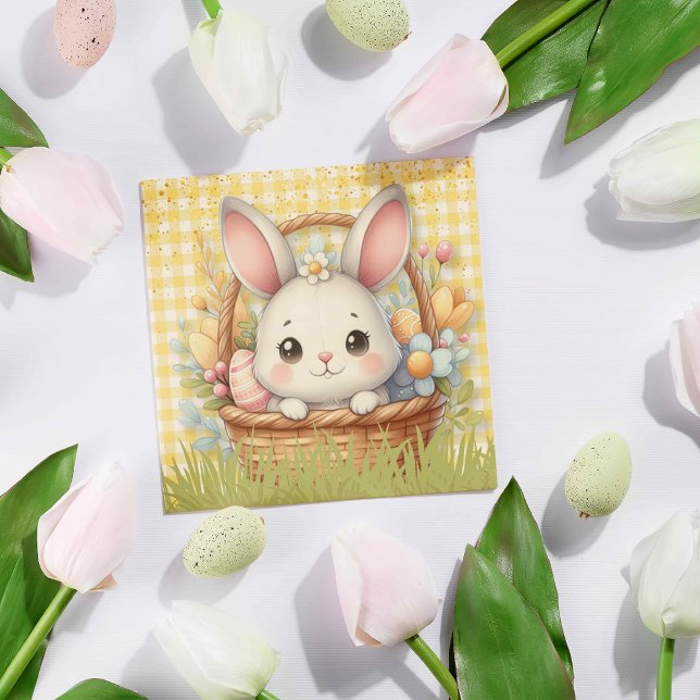 黄鮮やか色のバックグラウンドカードのハッピーイースター (Vibrant Happy Easter in a Yellow background card)