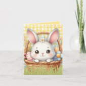 黄鮮やか色のバックグラウンドカードのハッピーイースター ノートカード (正面)