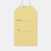 黄鮮やか色の背景のハッピーイースター ギフトタグ (裏面)