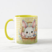 黄鮮やか色の背景のハッピーイースター マグカップ (左)