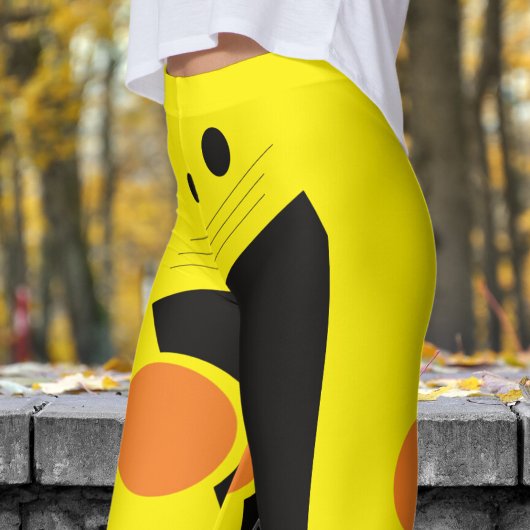 黄鮮やか色抽象芸術パターン レギンス