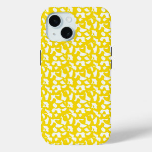 黄鮮やか色抽象芸術模様 iPhone 15ケース