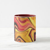 黄鮮やか色、オレンジ色、および赤抽象芸術の流れ マグカップ (中央)