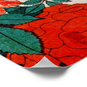 黄鳥と薔薇,北斎イエローバードとバラ、北斎、浮世絵 ポスター (角)