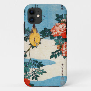 黄鳥と薔薇,北斎イエローバードとバラ、北斎、浮世絵 iPhone 11 ケース