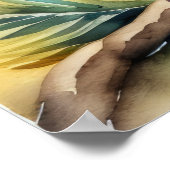 黄鳥絵画の水色5:4 ポスター (角)