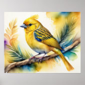 黄鳥絵画の水色5:4 ポスター (正面)