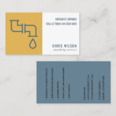 黄黄色の海軍配管配管 名刺 (正面/裏面)