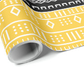 黄黒泥モダン布包紙 ラッピングペーパー (ロールコーナー)