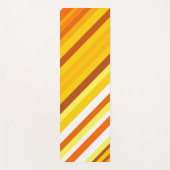 黄、オレンジ、白の夕日-刺激を受けたストライプ ヨガマット (正面)