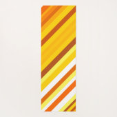 黄、オレンジ、白の夕日-刺激を受けたストライプ ヨガマット (裏面)