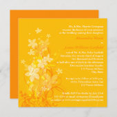 黄、オレンジ、白フローラ結婚式招待状 招待状 (正面/裏面)