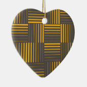 黄、カッコいい、ユニーク、トレンディー、モダン線 セラミックオーナメント (右)