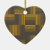 黄、カッコいい、ユニーク、トレンディー、モダン線 セラミックオーナメント (正面)