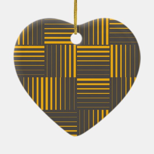 黄、カッコいい、ユニーク、トレンディー、モダン線 セラミックオーナメント (裏面)