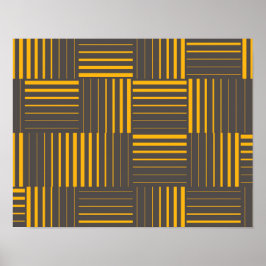 黄、カッコいい、ユニーク、トレンディー、モダン線 ポスター